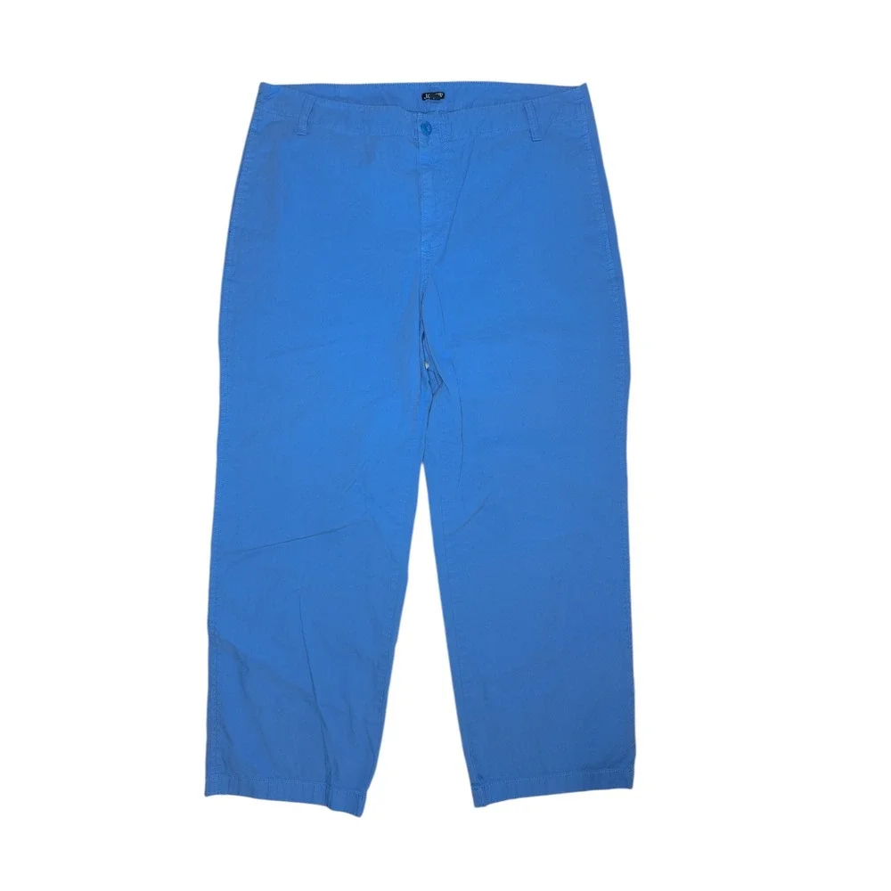 J Crew Pants Women's Size 32‎ Blue Sailor Heritage Chino Straight Leg Mid Rise